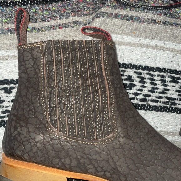 New Quincy Boots The Real American Boot Wide Square Toe Volcano Leather Roses . - Picture 4 of 12